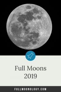 Calendar of the 12 Full moons in 2019