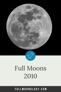 Photo of the moon on a starry background for the calendar of 2010 full moons
