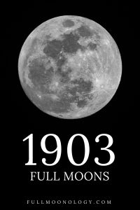 Photo of the moon on a starry background for the calendar of 1903 full moons