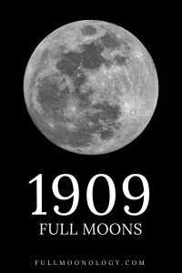 Photo of the moon on a starry background for the calendar of 1909 full moons