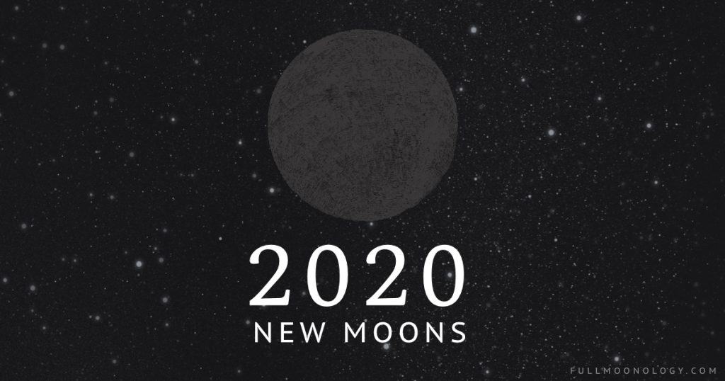 Illustration of the dark moon for the dates of the new moons in 2020