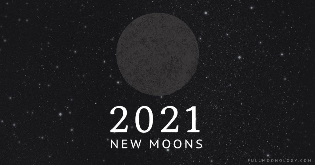 Illustration of the dark moon for the dates of the new moons in 2021