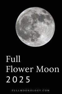 Photo of the moon for the date of the Full Flower Moon 2025 in May