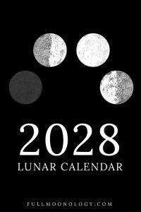 Four lunar phases for the dates of the lunar calendar in 2028