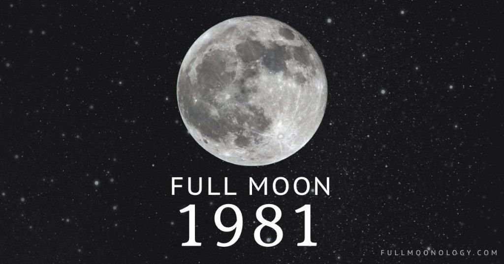 Photo of the moon on a starry background for the calendar of 1981 full moons