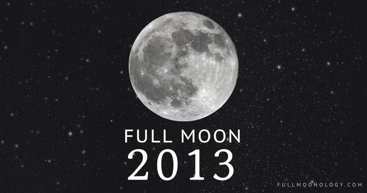 Photo of the moon on a starry background for the calendar of 2013 full moons