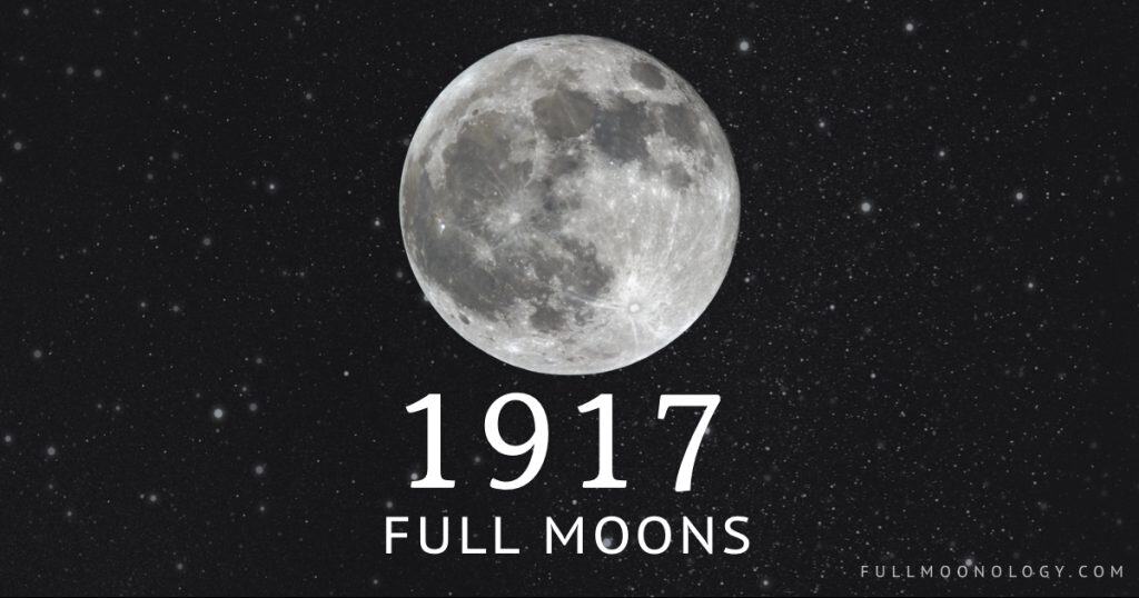 Photo of the moon on a starry background for the calendar of 1917 full moons