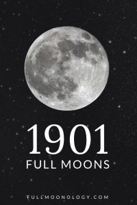 Photo of the moon on a starry background for the calendar of 1901 full moons
