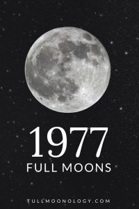 Photo of the moon on a starry background for the calendar of 1977 full moons