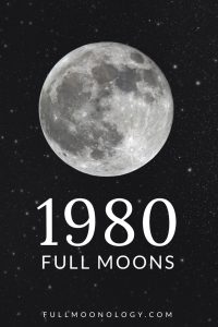 Photo of the moon on a starry background for the calendar of 1980 full moons
