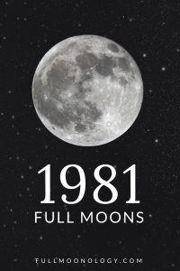 Photo of the moon on a starry background for the calendar of 1981 full moons