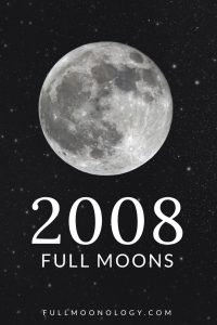 Photo of the moon on a starry background for the calendar of 2008 full moons