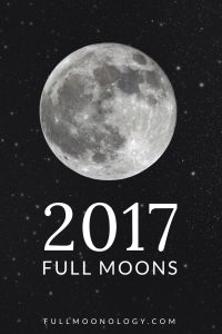 Photo of the moon on a starry background for the calendar of 2017 full moons