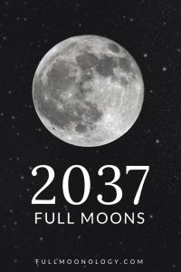 Photo of the moon on a starry background for the calendar of 2037 full moons