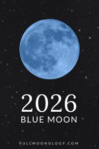 Photo of the moon on a starry background for the date of the blue moon in 2026
